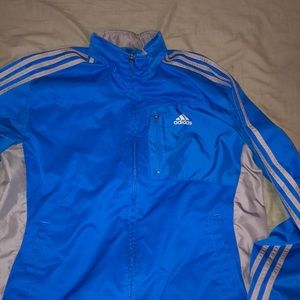 Blue and gray mens adidas jacket sz med